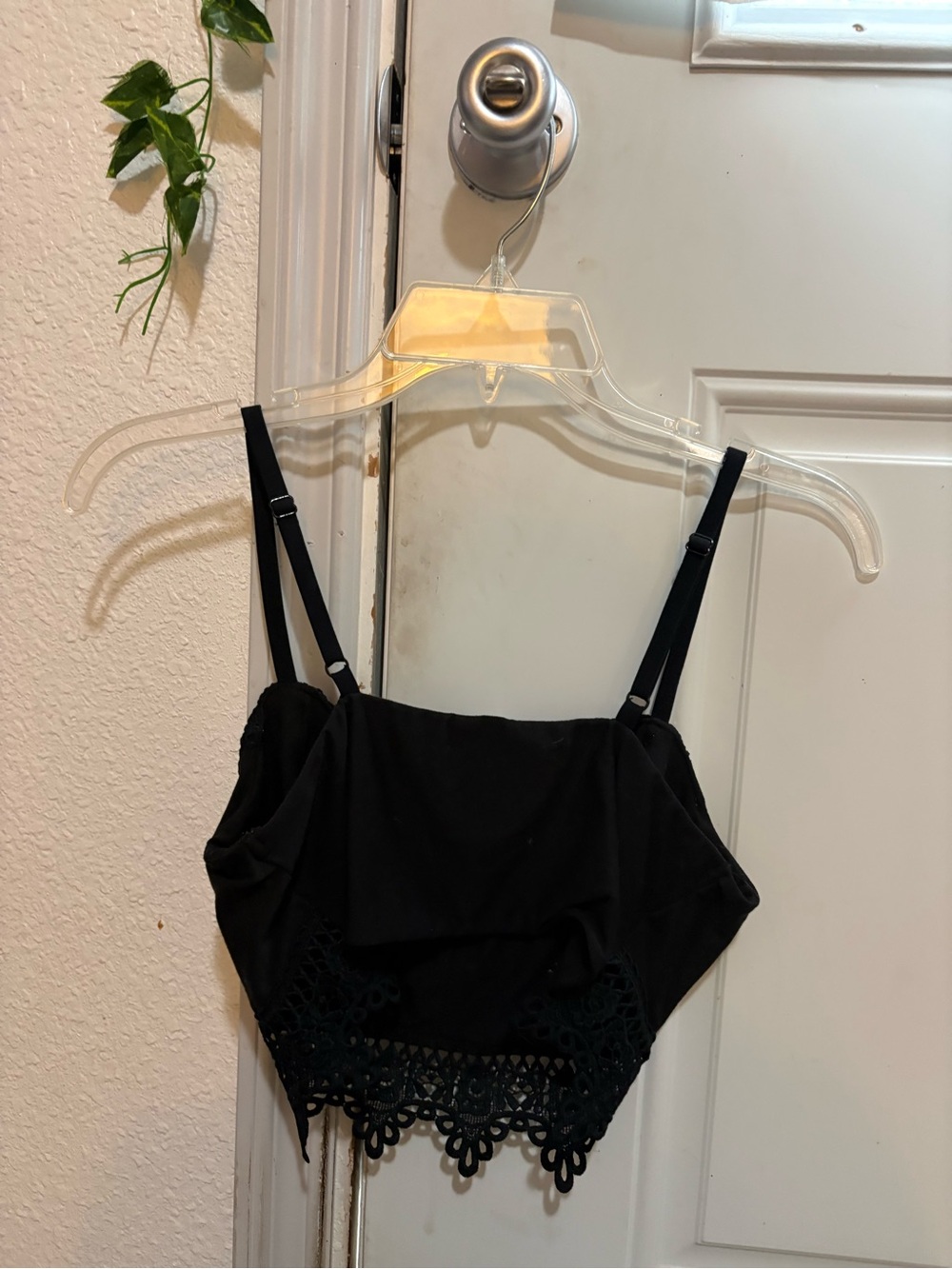 Mudd Black Lace-Trim Cropped Camisole - Picture 2 of 2